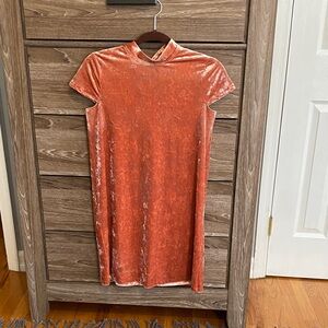 Madewell Velvet dress in Peach